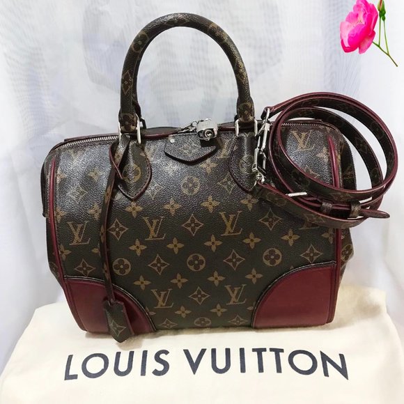 LOUIS VUITTON MONOGRAM SHINE DOC PM IN BORDEAUX RETAIL $2960-100% AUTHENTIC - Picture 1 of 16